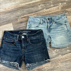 American Eagle Jean Shorts Set of 2 - Size 2 Super Stretch Midi